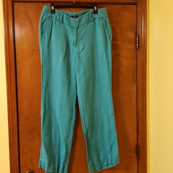 LOFT Pants & Jumpsuits Green Linen Pants Poshmark